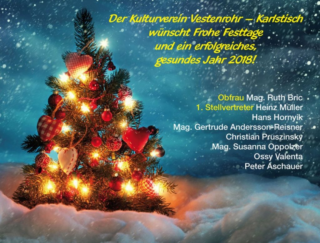 Frohe Weihnachten und einen guten Rutsch - Kulturverein Vestenrohr-Karlstisch - 2500 Baden