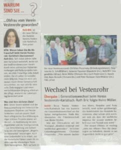 Obfrau Mag. Ruth Bric- Wechsel beim Verein Vestenrohr-Karlstisch 2017