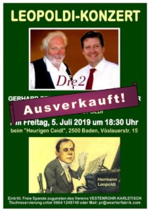 Leopoldi Konzert 2019 ausverkauft - Vestenrohr-Karlstisch